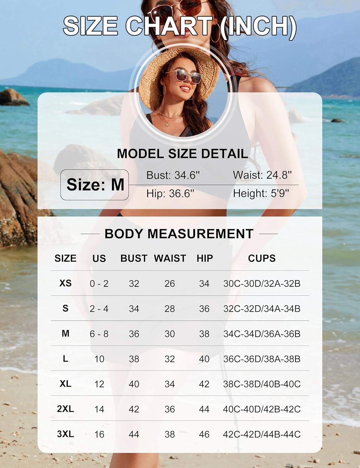 Womens Swim Skirt High Waisted Bikini Sets Tummy Control Swimsuits