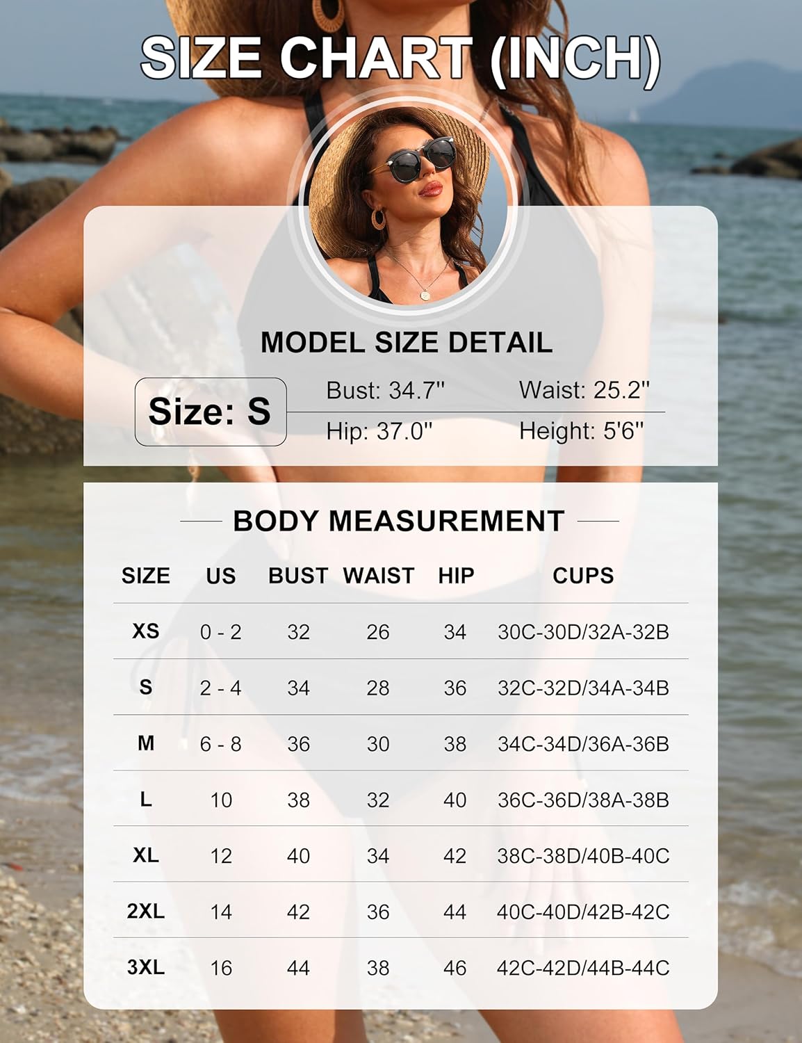 Women's High Waisted Bikini Sets Drawstring Tummy Control Swimsuits