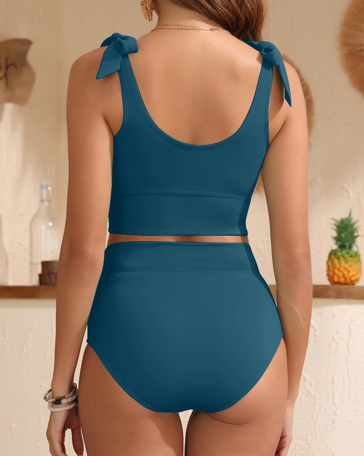 Women's Two Piece High Waisted Swimsuits Women Tummy Control Bikini