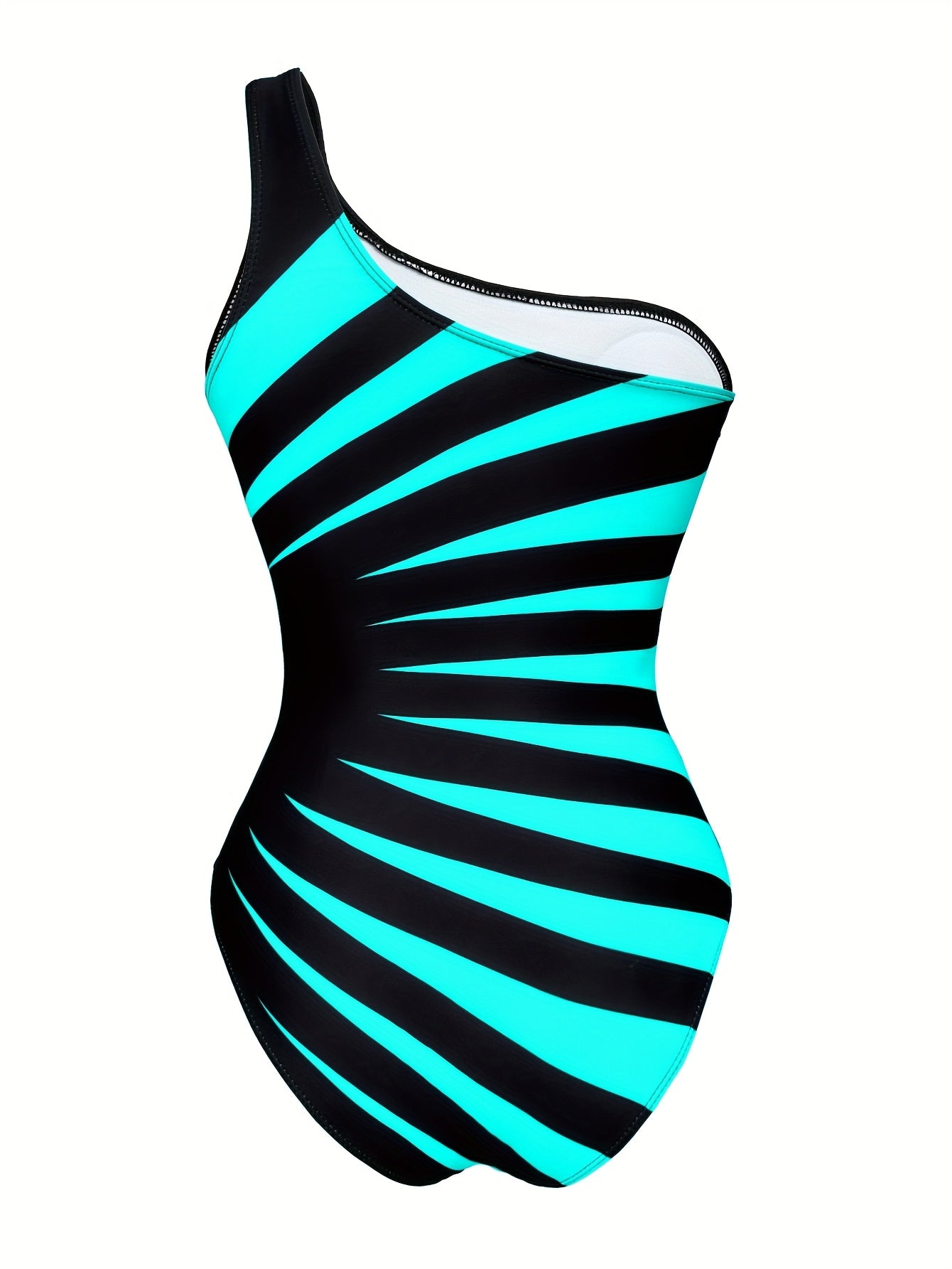 Women's Asymmetrical Black and White Striped Fashionable Foreign