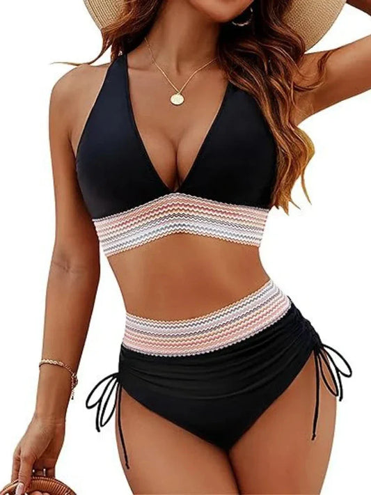 Women's Flattering Deep V High-Waist Bikini