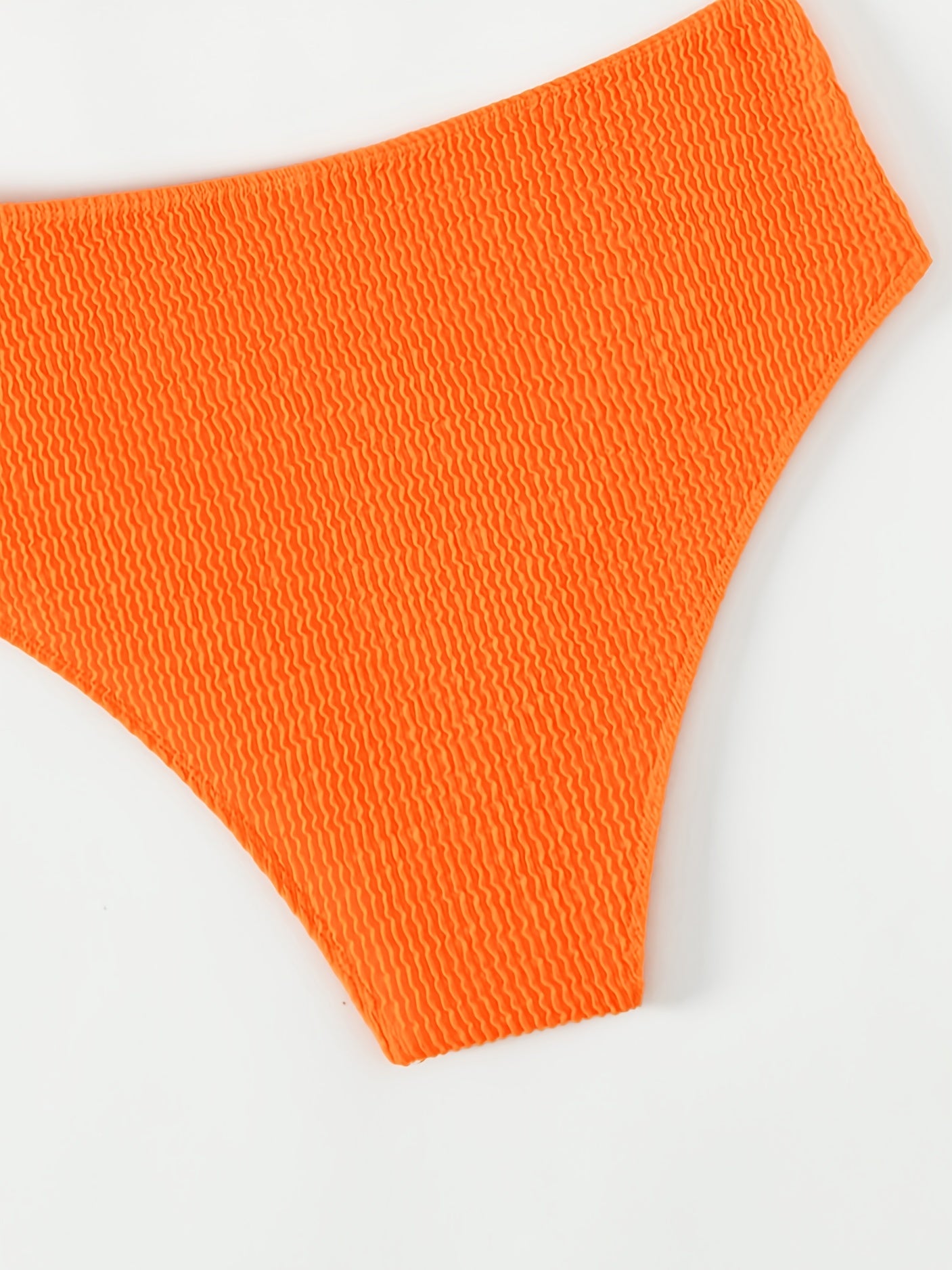 Women's Tangerine Red Rib Knit Spaghetti Straps Bikini