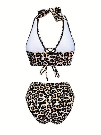 Women's Two-Piece Leopard Print Bikini Set