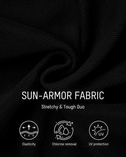 Women's Deep V Ribbed Cross Back One Piece Swimsuit Tummy Control