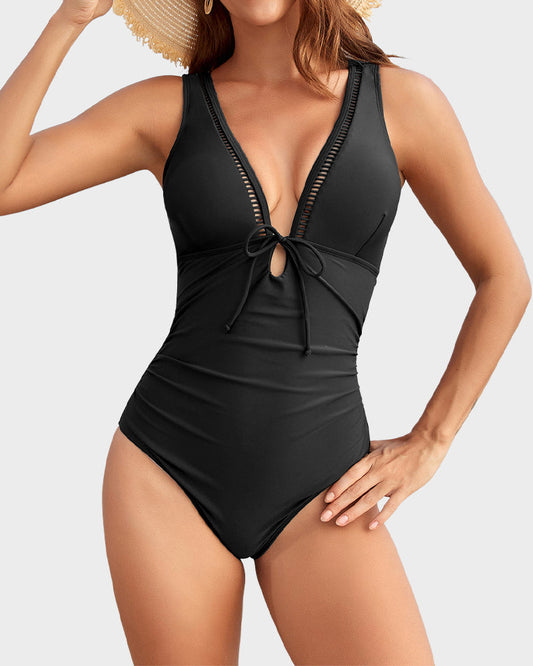 Women's Deep V Sculpting One-Piece Swimsuit