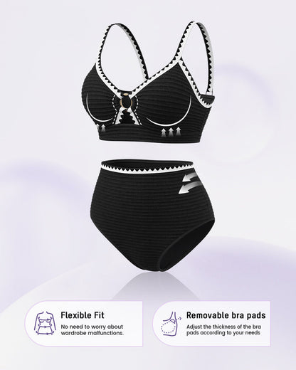 Women's High-Waist V-Neck Bikini Set