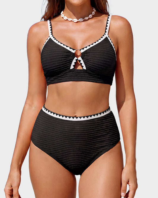 Women's High-Waist V-Neck Bikini Set