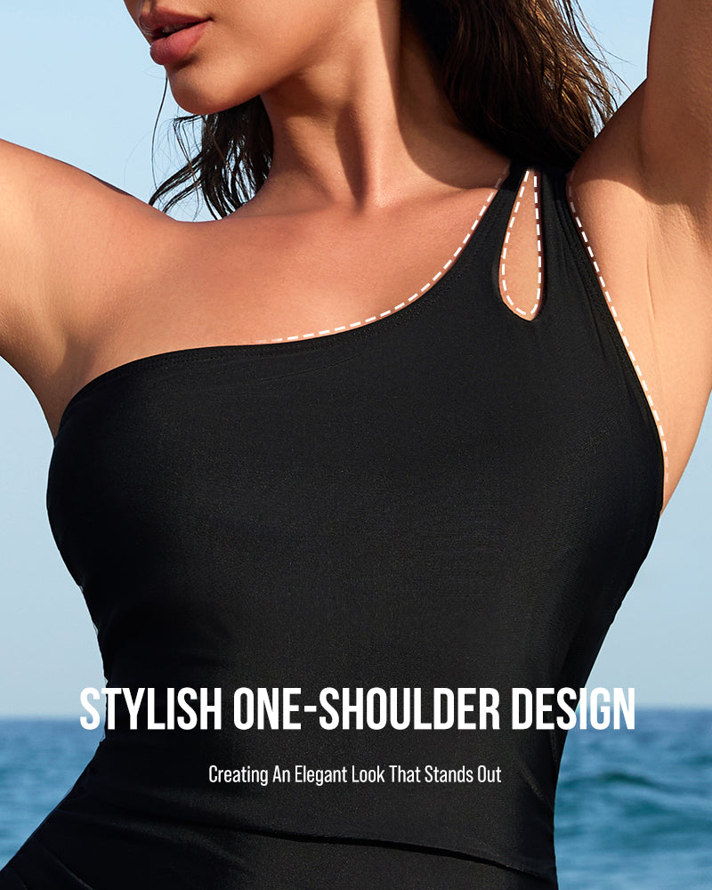Women's One Shoulder One Piece Swimsuit