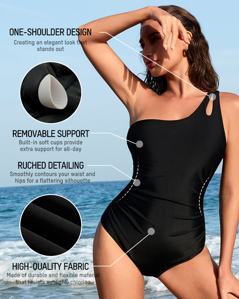Women's One Shoulder One Piece Swimsuit