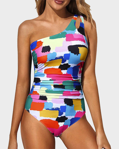 Women's One Shoulder One Piece Swimsuit