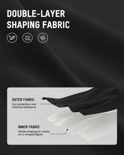 Women's Halter V Neck Tummy Control Swim Romper One Piece Swimsuit